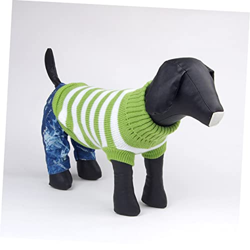 Suéter para perro Toddmomy a rayas verde miniatura 2