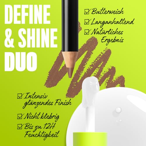 NYX Professional Makeup Lip Artist Kit, Lippen-Makeup-Set bestehend aus Slim Lip Pencil Lipliner, Farbe 855 Nude Truffle, und Fat Oil Lip Drip Lipgloss, Farbe 01 My Main