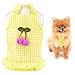 SMALLLEE_LUCKY_STORE Cute Cherry Pet Plaid Strap Dress Sundress for Small Dog Cat Girls Puppy Ruffled Skirt Lightweight Yorkie Chihuahua Teacup Summer Clothes,Yellow,XL
