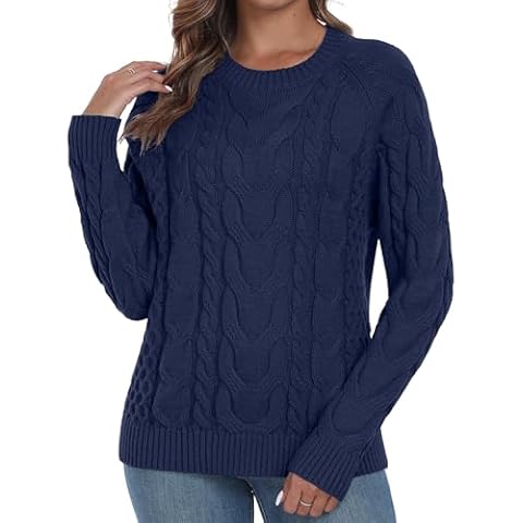 QIXING Womens Elegant Cable Knit Jumper Cover