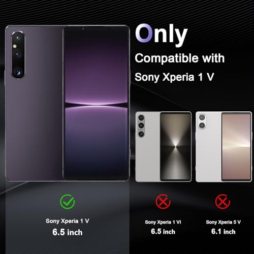 Image of Case for Sony Xperia 1 V, Military Grade Drop Protection Phone Case, Yellowing Resistant, Anti-Scratch Hard PC Back, Shockproof Hard Ultra-Thin Protective Cover, Clear