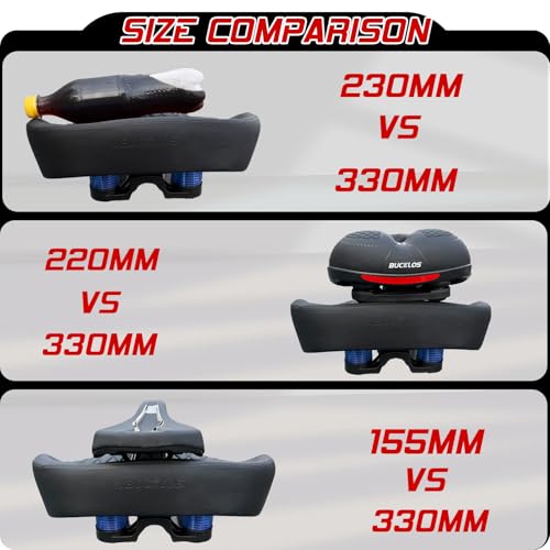 Image of BUCKLOS New Noseless Bike Seat for Comfort Men&Women Extra Wide Bicycle Seat Cushion Oversized Comfortabele Foam Padded Bike Saddle for Peloton Exercise Bike Ebike Cruiser Bikes