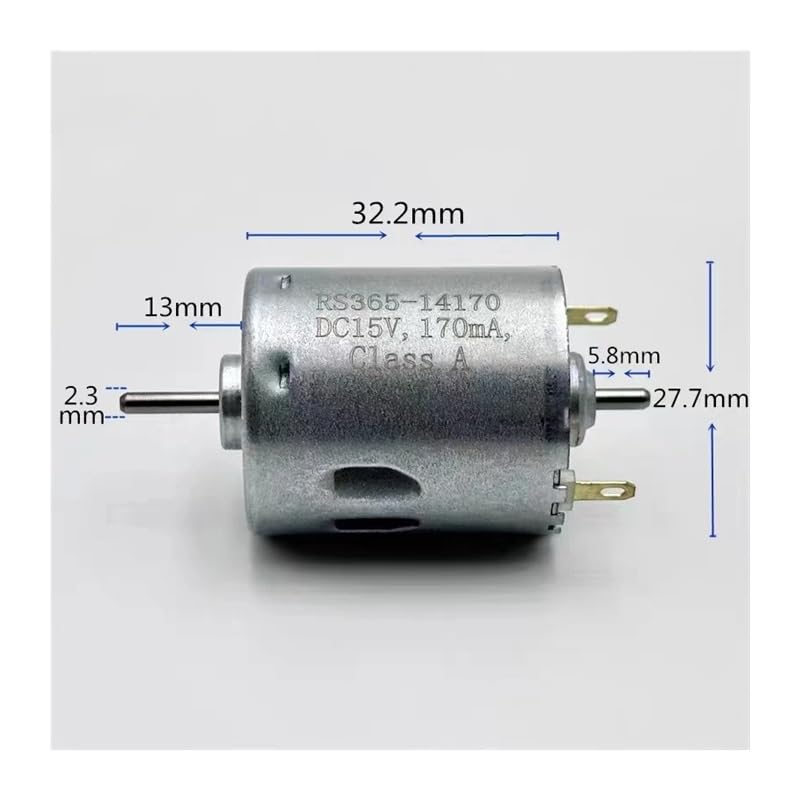 RS-365SH-14170 Electronic Starter DC 6V- 24V 10300RPM Dual 2.3mm Shaft Carbon Brush Electronic Starter for Toy Sweeper Robot Vacuum Cleaner