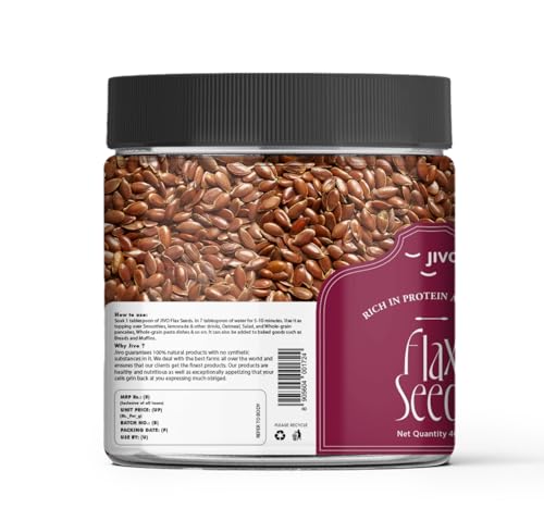 Image of Jivo Flax Seeds | Raw Alsi Seeds for Smoothies, Hair Growth, Baking & More | Rich in Omega-3, Fiber, Protein & Essential Nutrients | 100% Natural, Vegan, Gluten-Free for Optimal Health - 400g