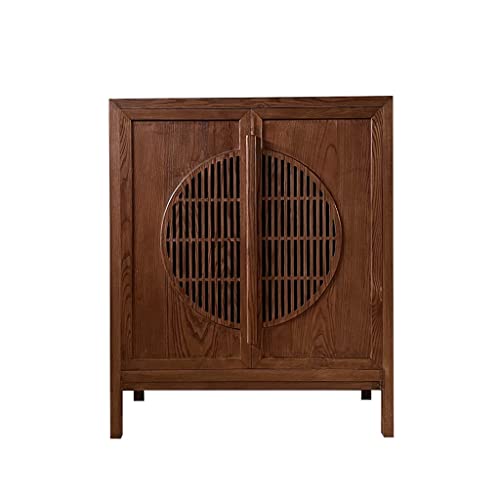 Nizame Storage Cabinet With Fence Door, Wood Sideboard With 2 Shelves, Multifunctional Floor Cabinet For Living Room, Kitchen, Dining Room, Entryway, 35.4 * 15.7 * 42.5 Inches #TOP26