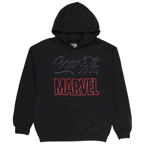 Coca-Cola x Marvel Collaboration Men's Front and Back Logo Designs Adult Pullover Hoodie Sweatshirt