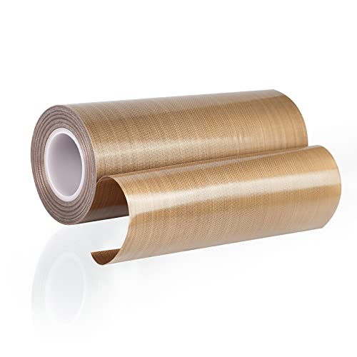 Image of PTFE Coated Fiberglass Telfon Tape,high Temperature Tape;Drying Mechanical Conveyor Belt; Welding Sealing Tape; -196℃ - +300℃ (Brown4, 150mm x 12yards x 0.18mm)