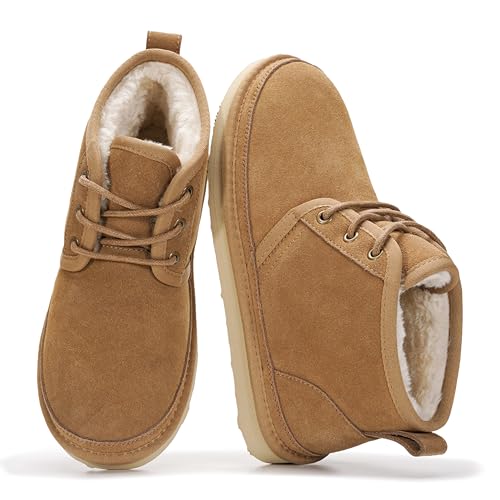 Project Cloud 100% Genuine Leather Women's Ankle Boots - Memory Foam Insole Boots for Women and Non-Slip Lace-up Fall Winter Boots for Women (Julee,WHEASuede,8)