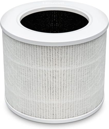 LEVOIT Filtre de rechange pour purificateur d'air HEPA 3 en 1, charbon actif à haute efficacité, noyau mini-RF blanc