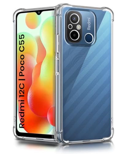 Image of WOW IMAGINE Clear Back Cover Case for Xiaomi Redmi 12C | Poco C55 | Shockproof Soft TPU Case | Cushioned Edges for Ultimate Protection Back Cover Case - Transparent