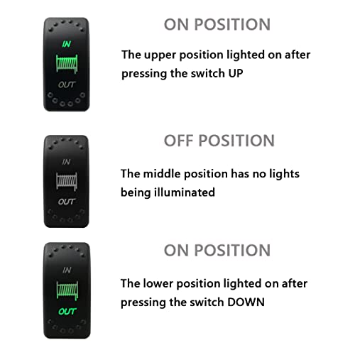 Image of Winch in /Out Momentary Rocker Switch 7 PIN (ON)-Off-(ON) Mom Toggle Switch for Car Boat Truck Trailer UTV ATV Dashboard 12V /24V