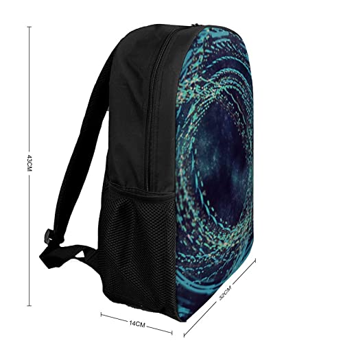 Sac à dos de mode adolescent bleu grand format 17 pouces imprimé en 3D - 2