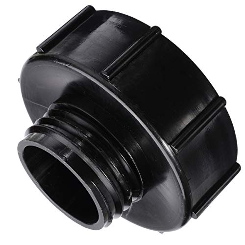 LXH-SH Easy to install 1pcs Black IBC Adapter Replacement S100x8 (100mm) To Reduce S60x6 (60mm) IBC Adapter Tank Faucet Valve Water Connectors