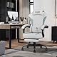 PZDO Bürostuhl ergonomisch, Schreibtischstuhl mit Fußstütze und Technischer Stoff, Ergonomischer Bürostuhl mit Lendenwirbelstütze, Gaming Stuhl Sessel, Office Chair, 150kg, Erwachsene, Grau