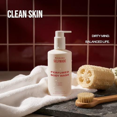 Image of BLABLIBLU Selfmade Perfumed Body Wash (250ml) for Men & Women | Bourbon, Vanilla & Bergamot Fragrance | Hydrates & Moisturizes Skin | Long Lasting Perfume Scent | Gentle Daily Skin Cleanser
