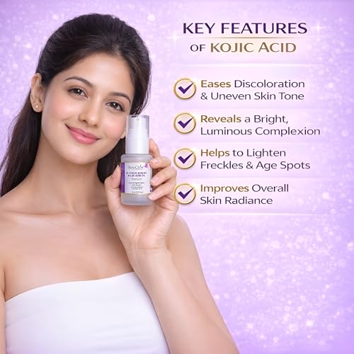 Image of Glycolic Acid 6% & Kojic Acid 2% Face Serum | Brightening & Even Skin Tone Serum | Helps Reduce Appearance of Dark Spots, Pigmentation & Dull Skin | 30 ml