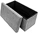 Sorbus Storage Ottoman Bench – Collapsible/Folding Bench Chest with Cover – Perfect Toy and Shoe Chest, Hope Chest, Pouffe Ottoman, Seat, Foot Rest, – Contemporary Faux Suede (Gray)