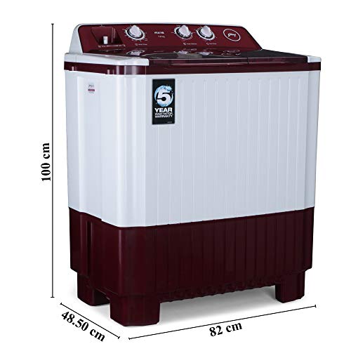 Image of Godrej 7 Kg Semi-Automatic Top Loading Washing Machine (WSAXIS 70 5.0 SN2 T BR, Burgundy)