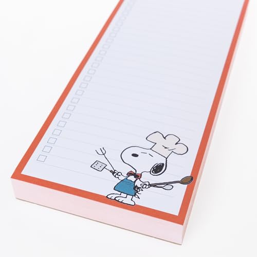 graphique snoopy chef grocery list notepad 100 tear-away sheets for shopping writing pad for kitchen office fun gift