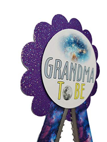 Grandma to Be Pin Galaxy Star Baby Shower Pin Outer Space for Nona to wear, It's a Girl Sprinkle Purple Glitter2