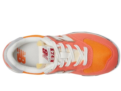New Balance Kids 574 V1 70s Racing Lace-up Sneaker, GULF RED/WHITE, 2.5 M Little Kid (4-8 Years)2