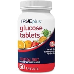 TRUEplus® Glucose Tablets, Tropical Fruit Flavor – 50ct Bottle