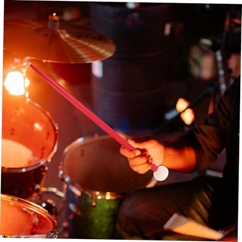 Baquetas para tambor marchante de madera de maple con doble extremo y cabeza de fieltro suave, accesorio de percusión miniatura 4