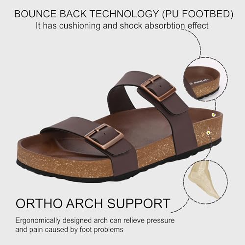Image of Centrino Men's Berkin-Style Slip-On Sandals | Open Toe Design | Soft PU Footbed | Lightweight & Comfortable | Arch Support | On-Grip Sole | Casual Outdoor Wear (6863)