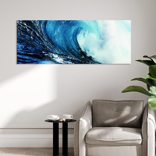 Empire Art Direct Blue Wave 2 Frameless Free Floating Tempered Glass Panel Graphic Wall Art, 24" x 63" x 0.2", Ready to Hang - Image 6