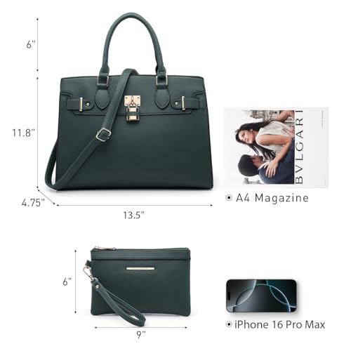 Dasein Women Handbags and Purses Ladies Shoulder Bag Top Handle Satchel Tote Work Bag with Matching Clutch4