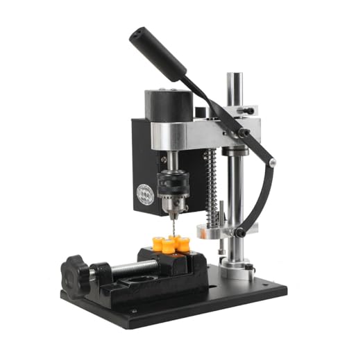 SUDEG Mini Bench Drill Press, 120W Precision Benchtop Drilling Press, 0.6-6mm,7 Variable Speed,B10 Chuck,for Handicraft, DIY Jewelry Making, Metal Wood Working