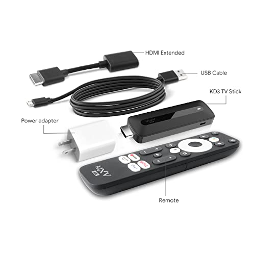 Tv Stick Android - Kd3 Android Tv Stick With Google Netflix Certified, Dol-By Audio 4K Streaming Stick With 2Gb Ram And 8Gb Rom Supported 2.4G/5G Wifi With Remote Control (Black) #TOP6