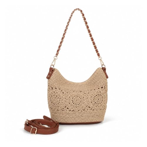 Image of Eiyye Boho Crochet Crossbody Bag Women Handmade Hobo Purse Large Tote Bag for Summer BeachTravel Daily Use