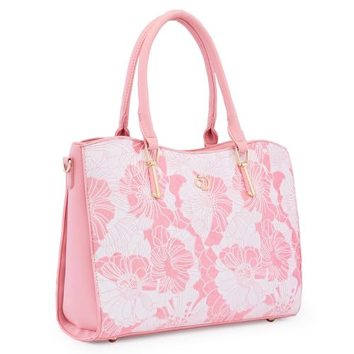 Image of Caprese Margot Satchel Bag, Medium | Stylish Floral Print Handbag for Women with Adjustable & Detachable Sling Strap | Secure Zip Closure | Perfect for Office & Daily Essentials