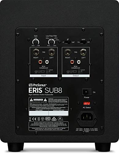 presonus eris sub 8 compact studio subwoofer