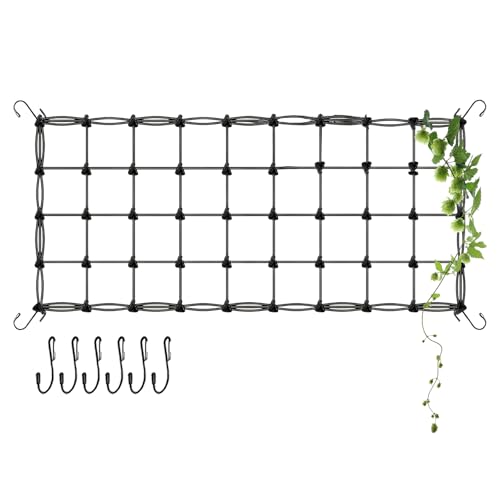 Pflanzenstütznetz - Wachsen Zelt Netz 120 * 240CM, Ranknetz für Pflanzen, Pflanzennetz mit Haken, Gewächshauszeltnetz, Stütznetz Gartennetz, Spaliernetz für Gartenarbeit Pflanzzelt Kletterpflanzen