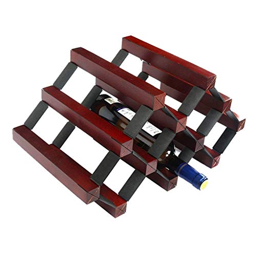 Soporte para botellas de vino de madera natural 43x23.5x22.5 cm miniatura 1