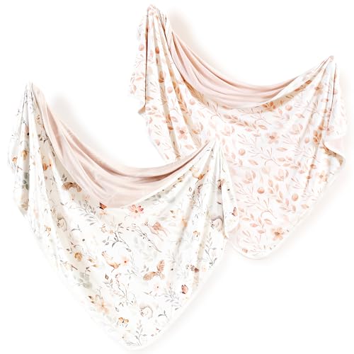 GRSSDER Pink Flowers 2-Pack Blanket