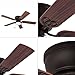 Prominence Home Benton Traditional 52 Inch Ceiling Fan with Light, LED Flush Mount Ceiling Fan, Indoor Fan with 5 Blades, Brown Walnut and Brown Maple Blade Finish Options, Bronze (51429-01)