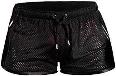 WENKOMG1 Mens Mesh Gay Shorts,See Through Side Stripes Sexy Lightweight Trunks Quick Dry 3 Inch Summer Booty Bottoms,Vacation Holiday Beachwear Casual Low Rise Swim Brief(Black,XL)