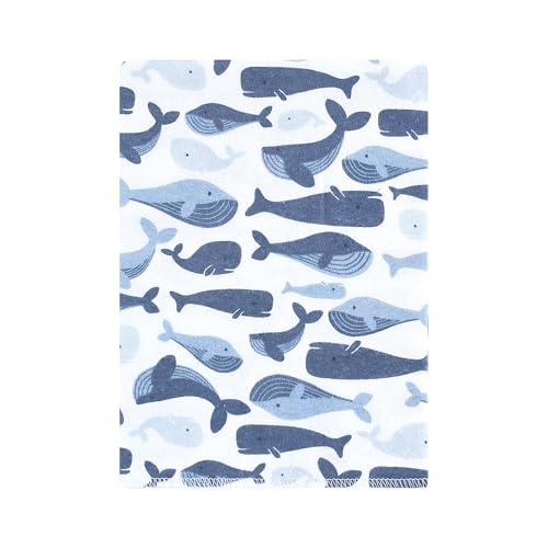 Image of Hudson Baby Unisex Baby Cotton Flannel Burp Cloths 12-Pack Bundle, Cute Whales, One Size