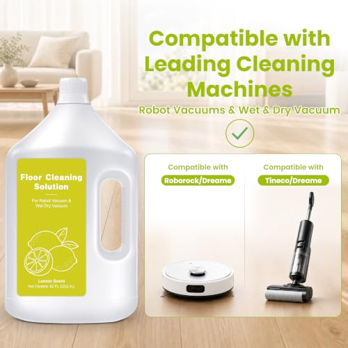 Image of 82 FL OZ Lemon Scent Floor Cleaning Solution Compatible with Dreame