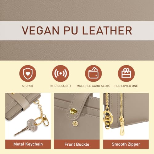 Image of Jogjam Khaki Small Women Wallet, Rfid Slim Thin Compact Credit Card Holder