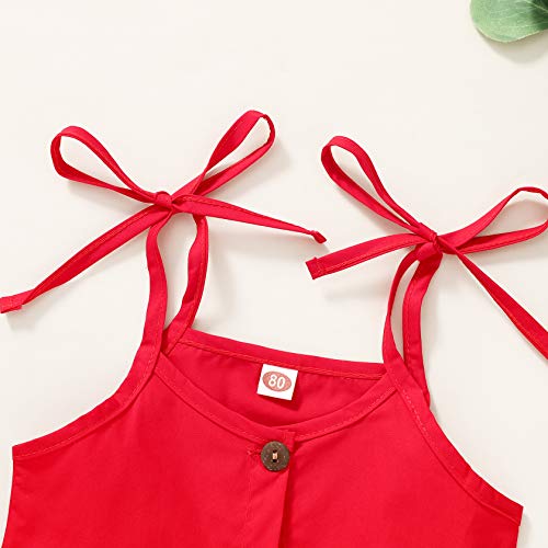 Happy Town 1-6 Years Toddler Baby Girls Summer Button Strap Dress Princess Sundress4