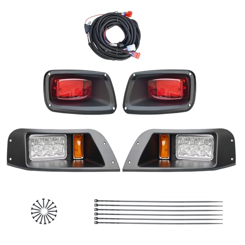 Shu-Ran Headlights Tail Light Kits Compatible with EZGO TXT 1996-2013 Gas & Electric Carts, 12V LED Street Legal Golf Cart Lights Kit