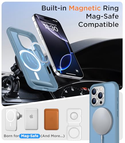 Image of Magnetic Compatible with iPhone 16 Pro Max Case, [Built-in Invisible Kickstand][Compatible with MagSafe][Military Grade Shockproof] Slim Translucent Matte Phone Case for iPhone 16 Pro Max 6.9 inch