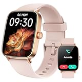 Tensky Smart Watch for Women Android & iPhone, 1.85" Touch Screen Fitness Tracker with Answer/Make Call, IP68 Waterproof 24/7 Health/Sleep Monitor, Pedometer, 100+ Sport Modes (2 Bands)