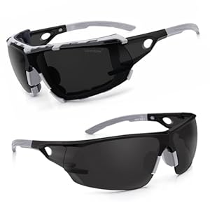 UKNOW Safety Glasses – Anti Fog Wraparound Lenses – Removable Foam Gasket – ANSI Z87.1 Protective Eyewear – Impact Resistant