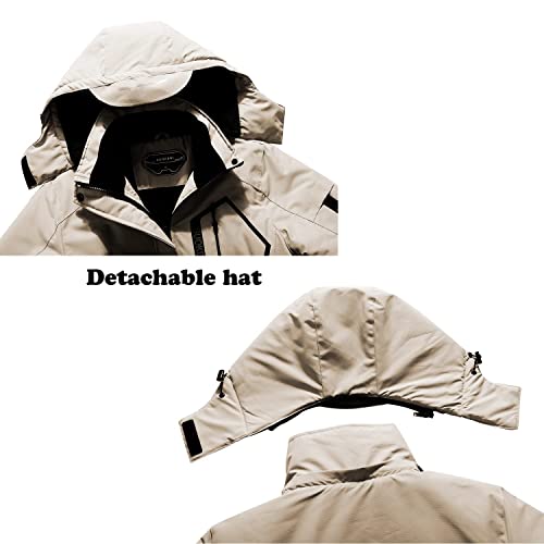 SUOKENI Women's Waterproof Warm Winter Snow Coat Hooded Raincoat Ski Snowboarding Jacket