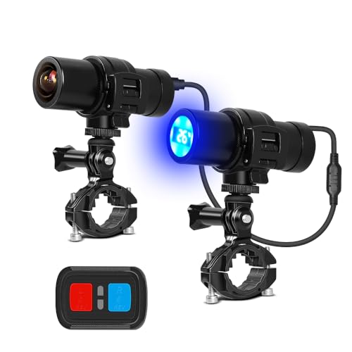 VSYSTO Bicycle Camera with Temperature Display, WiFi 2K WDR 170° Super Wide Angle Bike Handlebar Dash Camera, Remote Control, Night Vision, Waterproof, Loop Recording, G-Sensor